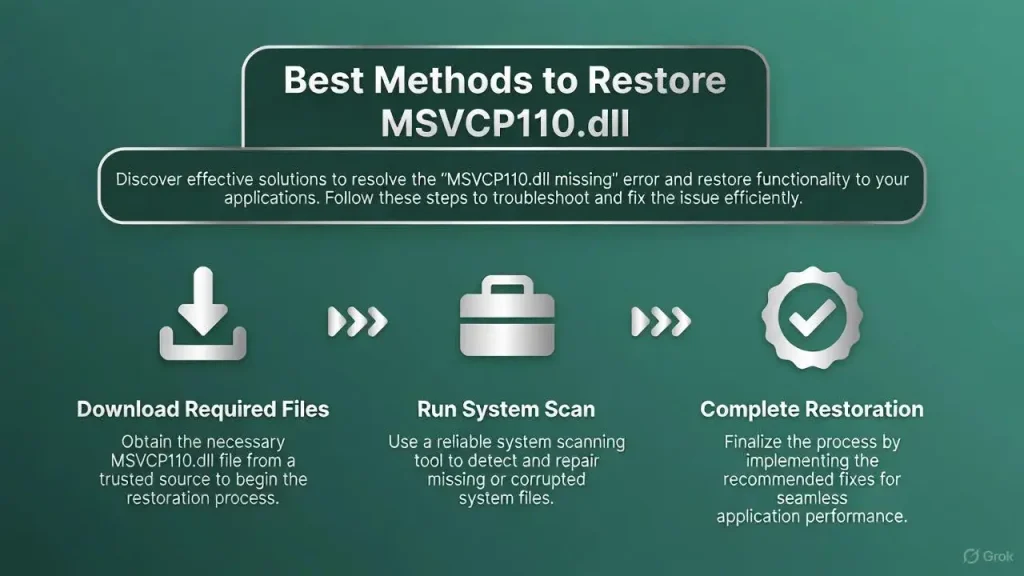 Best Methods To Restore MSVCP110 DLL